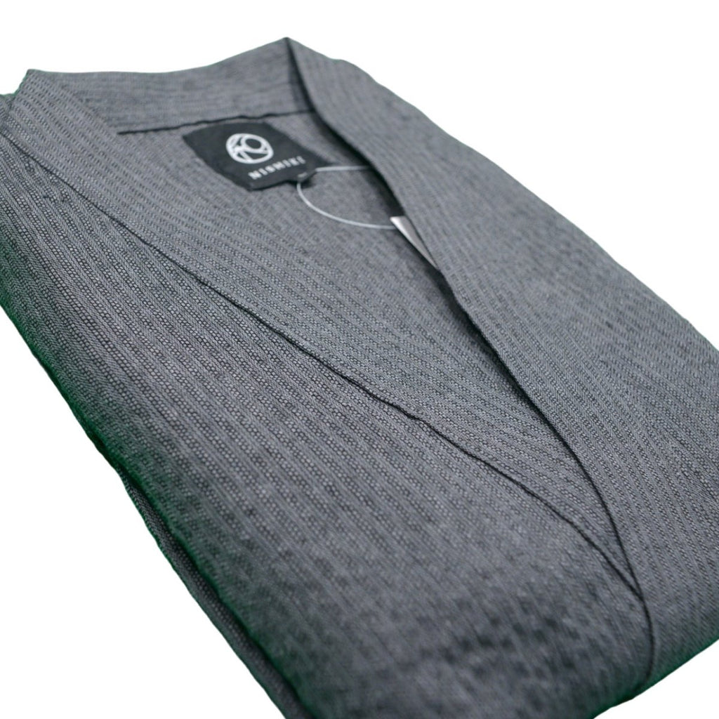 Men's Cotton Dark Gray Plain Jinbei (L, LL, 3L) - shimazakura