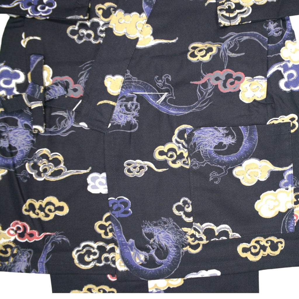Boy's Black Dragon Cotton Jinbei <100,110,120> - shimazakura
