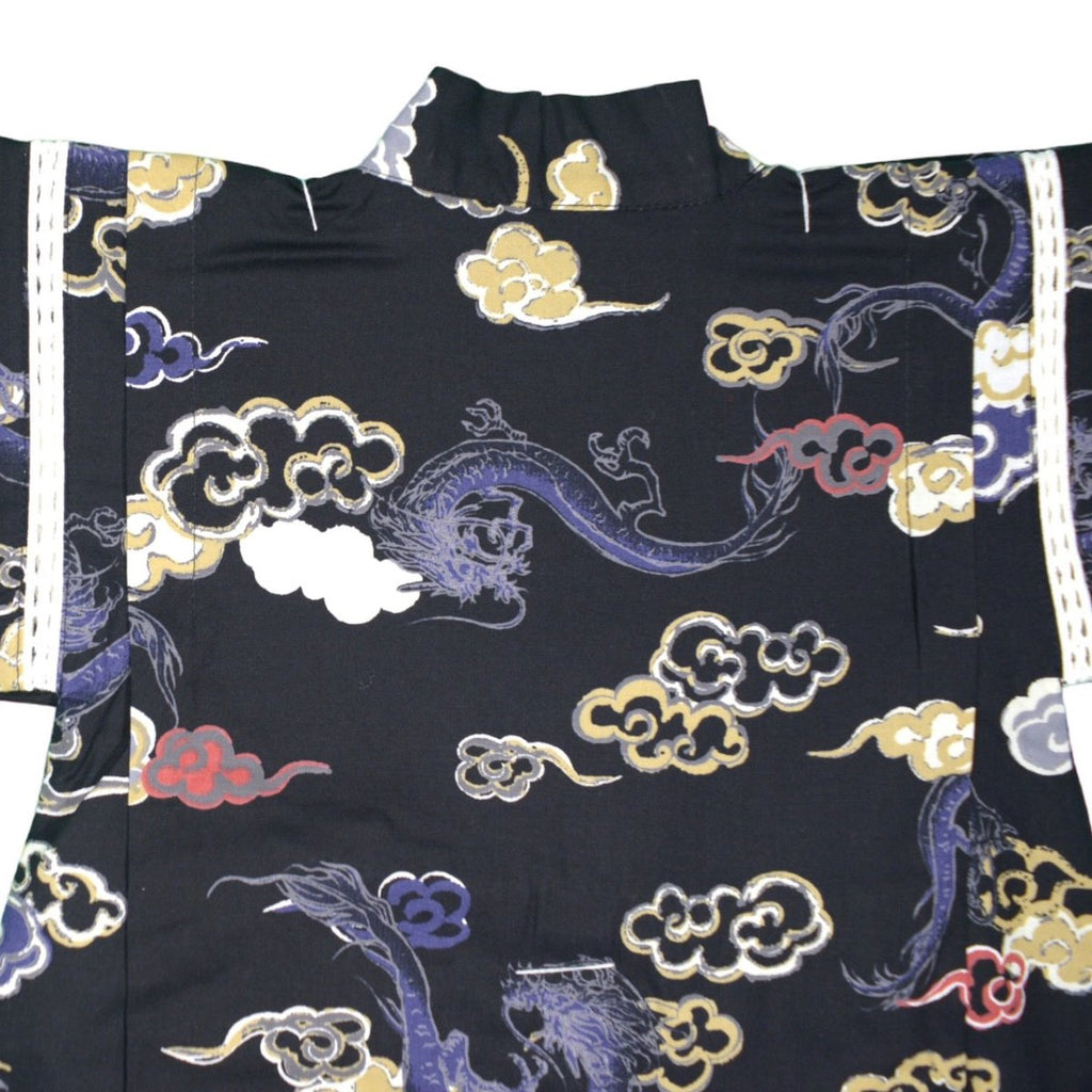 Boy's Black Dragon Cotton Jinbei <100,110,120> - shimazakura