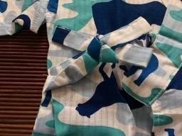 Boy's White and Blue Animal Print Cotton Jinbei <80> - shimazakura