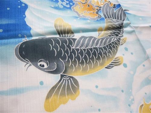 Furoshiki Handkerchief Blue Ocean Koi Fish - shimazakura