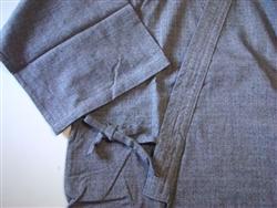Men's Gray Tsumugi style Samue <LL> - shimazakura