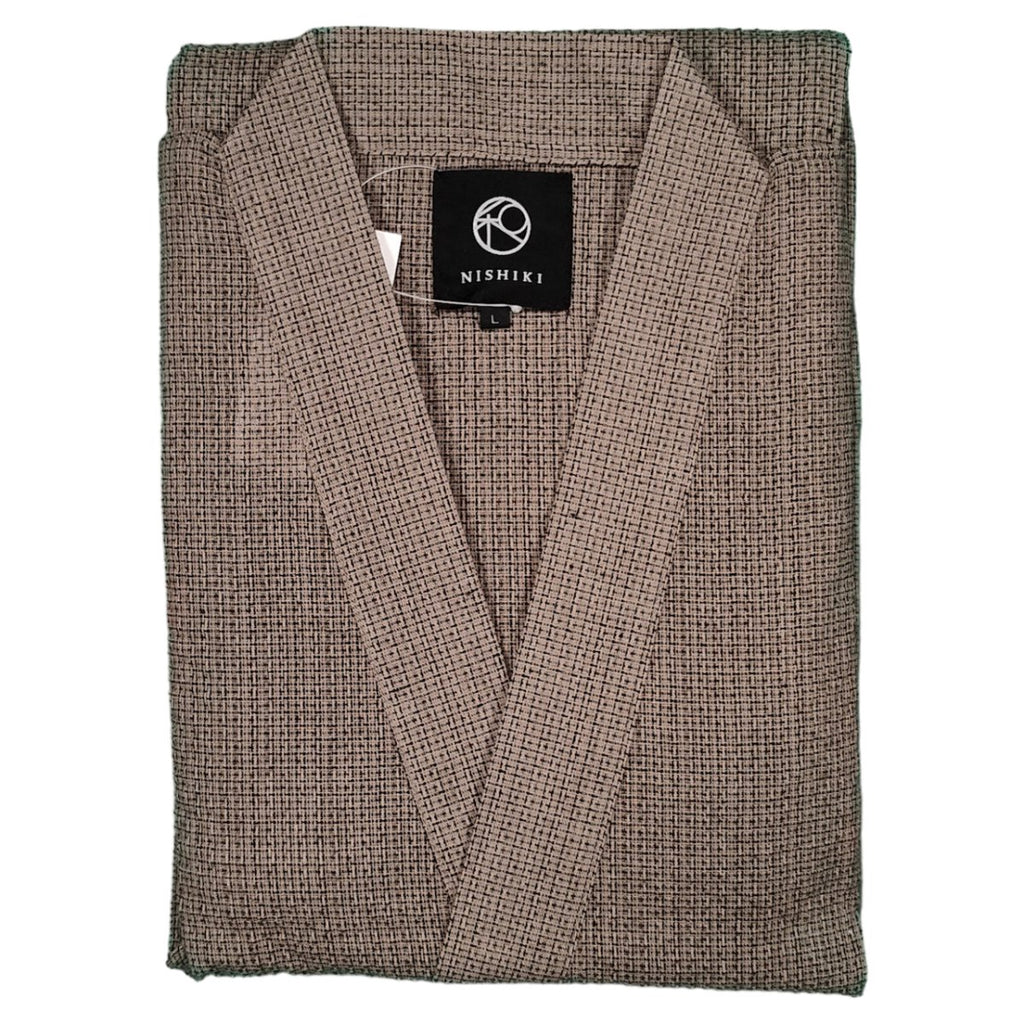 Men's Cotton Tasty Brown Plain Jinbei (L, LL, 3L) - shimazakura