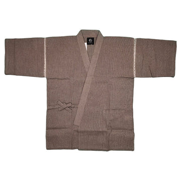 Men's Cotton Tasty Brown Plain Jinbei (L, LL, 3L) - shimazakura