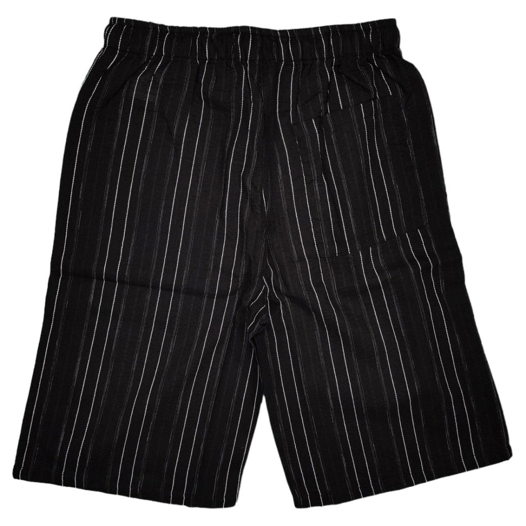 Men's Mix Fiber Black Stripe Jinbei (L, LL) - shimazakura