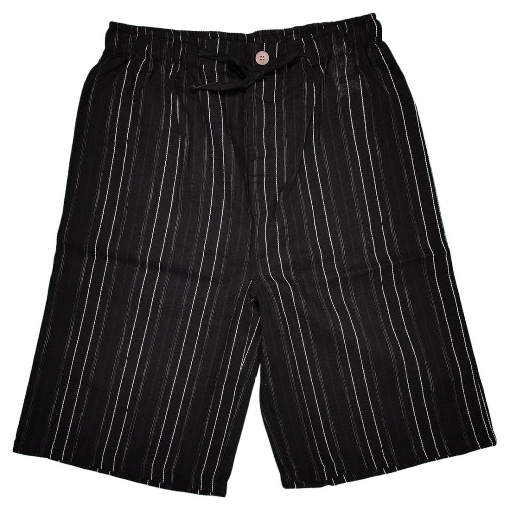 Men's Mix Fiber Black Stripe Jinbei (L, LL) - shimazakura