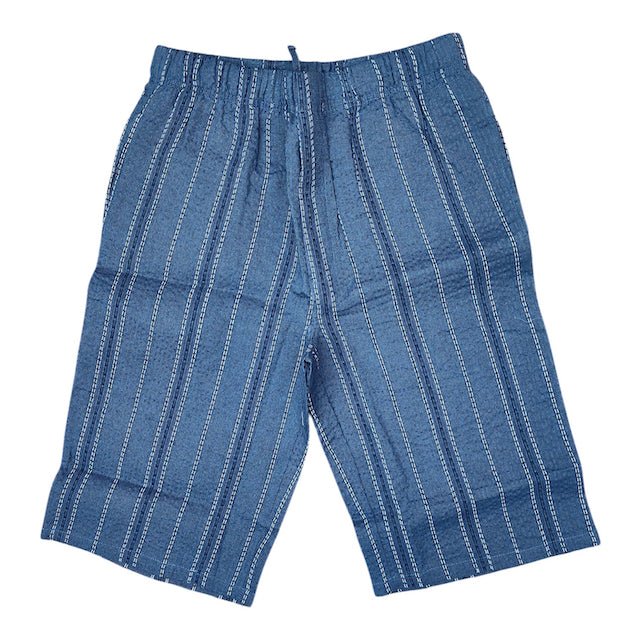 Men's Mix Fiber Blue Stripe Jinbei (LL) - shimazakura