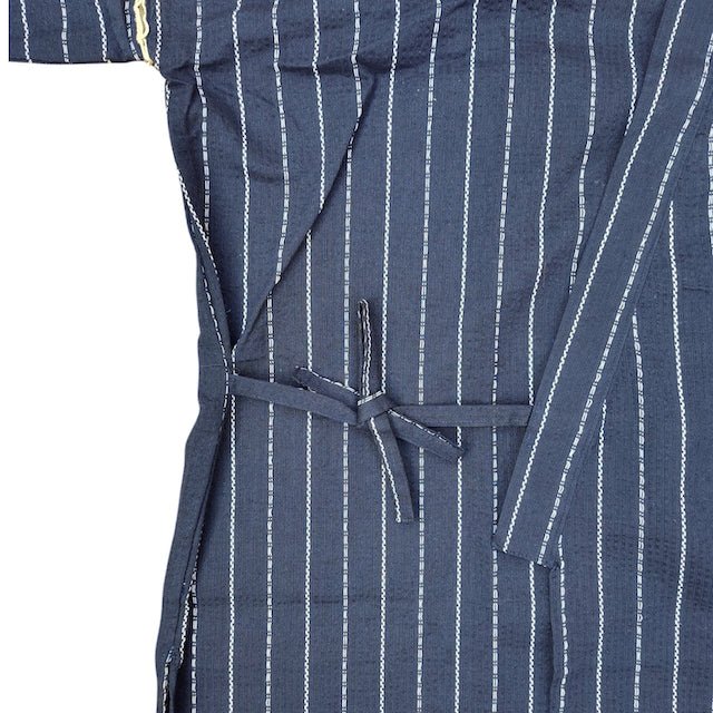 Men's Mix Fiber Dark Navy Stripe Jinbei (3L) - shimazakura