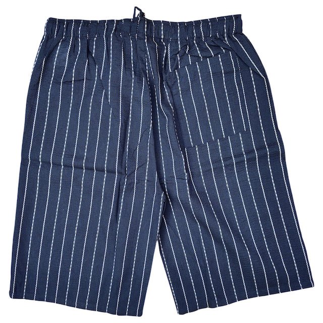 Men's Mix Fiber Dark Navy Stripe Jinbei (3L) - shimazakura