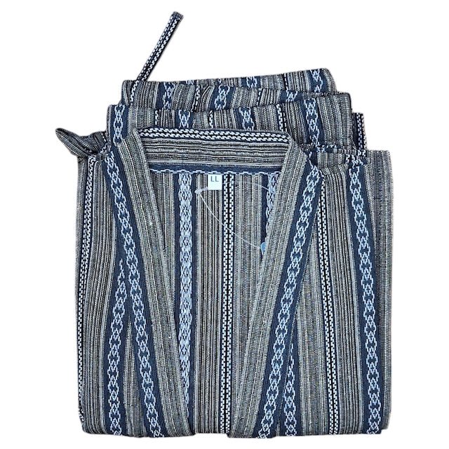 Men's Mix Fiber Gray Stripe Jinbei (LL) - shimazakura