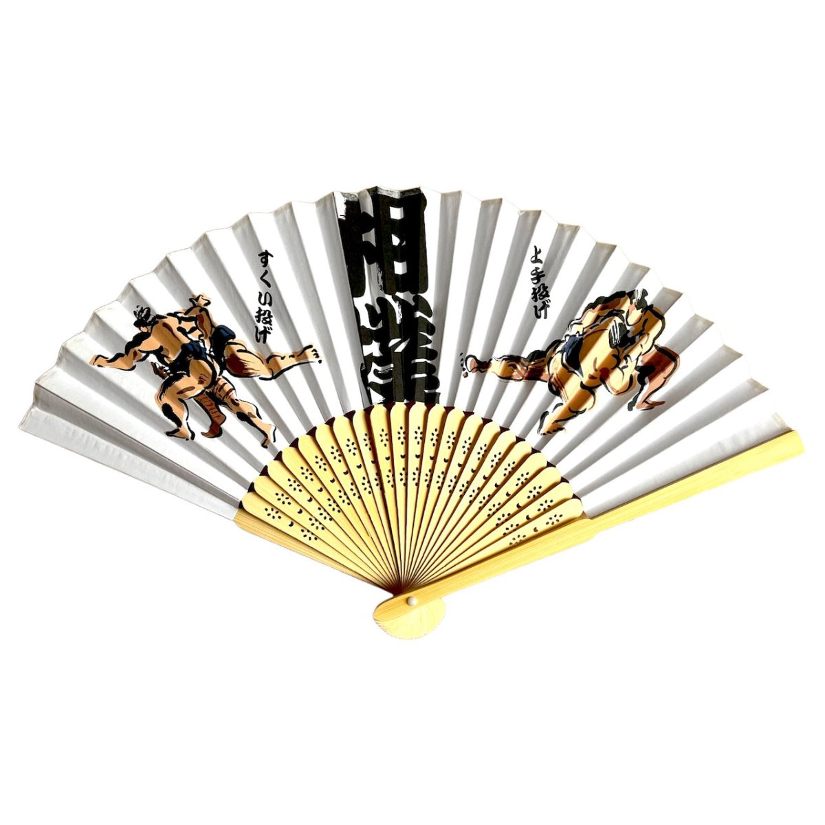 Sumo Fans Japanese Sensu Folding Fan White Sumo- Shimazakura – shimazakura