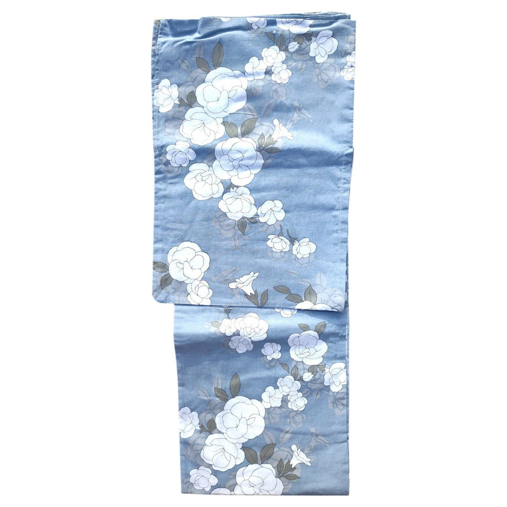 Women's Cotton Ice Blue Flower Yukata (YUKATA ONLY) - shimazakura