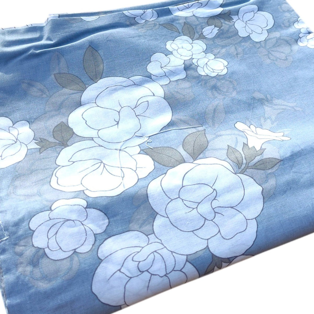 Women's Cotton Ice Blue Flower Yukata (YUKATA ONLY) - shimazakura