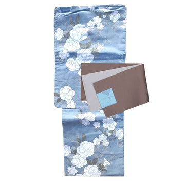 Women's Cotton Ice Blue Flower Yukata (YUKATA ONLY) - shimazakura