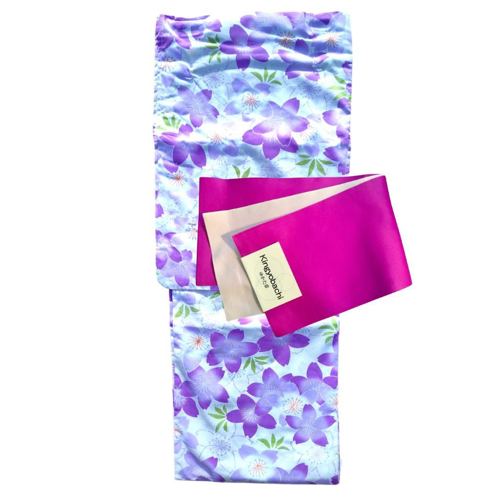 Women's Cotton Pretty Pink Flower Yukata (YUKATA ONLY) - shimazakura