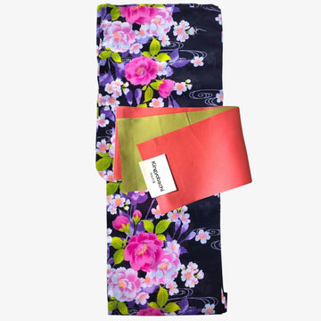 Women's Cotton Purple and Pink Flower Yukata (YUKATA ONLY) - shimazakura