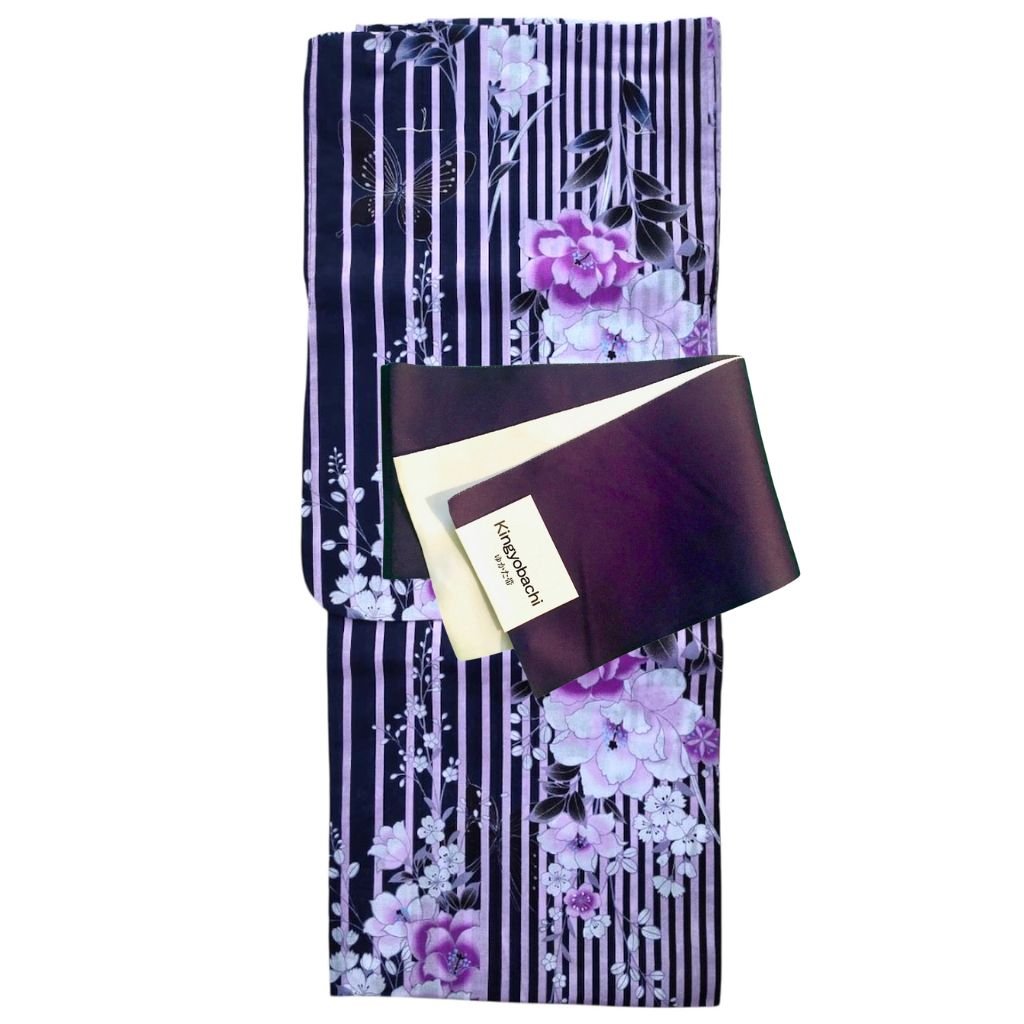 Women's Cotton Purple Peony Yukata (YUKATA ONLY) - shimazakura