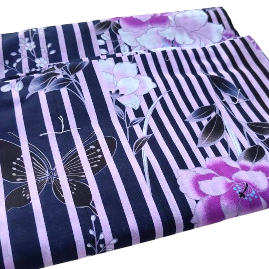 Women's Cotton Purple Peony Yukata (YUKATA ONLY) - shimazakura