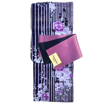 Women's Cotton Purple Peony Yukata (YUKATA ONLY) - shimazakura