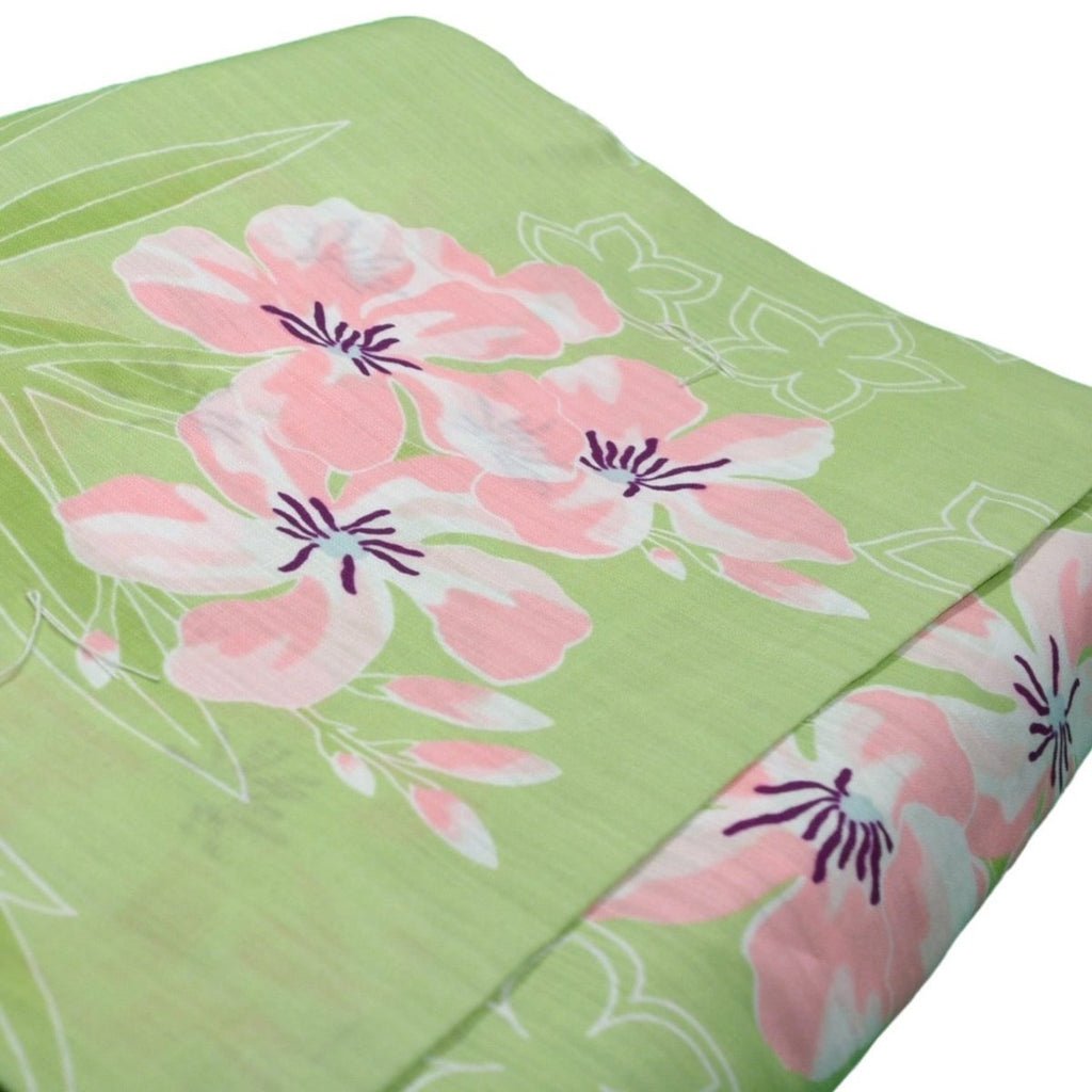 Women's Elegant Light Green Flower Yukata (TALL) - shimazakura