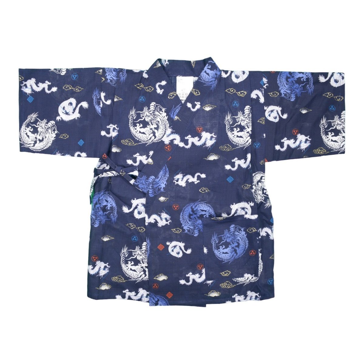 Boy's Navy Dragon Cotton Jinbei set <120, 130> - shimazakura