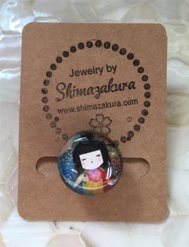 Kokeshi Doll Obidome - shimazakura