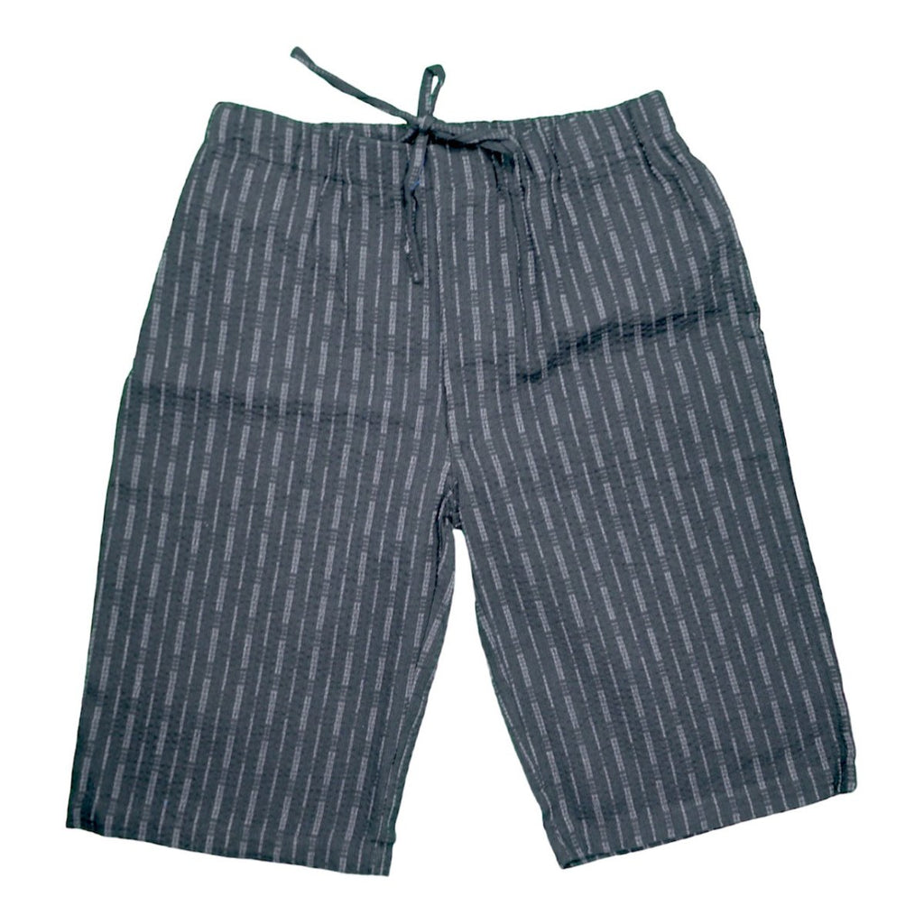 Men's Black Design Stripe Cotton Jinbei (M, L, 3L) - shimazakura