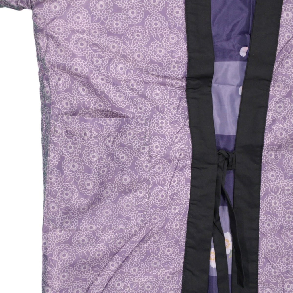 Men's Purple "Blossom" Reversible Hanten Jacket (L size) - shimazakura