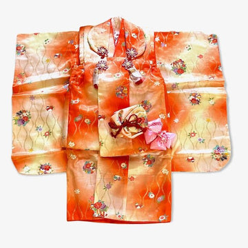 USED (Girls) 753 Hifu Kimono set 3yrs #K004 (FREE SHIPPING) - shimazakura