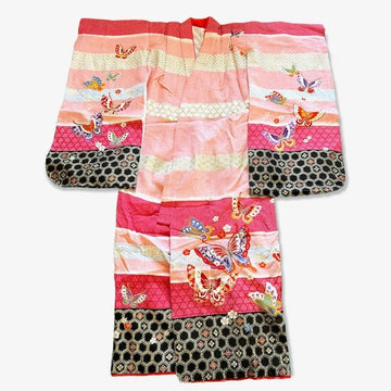 USED (Girls) 753 Kimono set 7yrs #G003 (FREE SHIPPING) - shimazakura