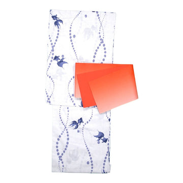 Women's Beautiful Blue Running Water Goldfish Yukata - shimazakura
