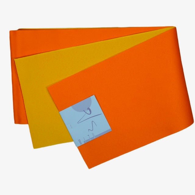 Women's Orange x Mustard Reversible Yukata Obi - shimazakura