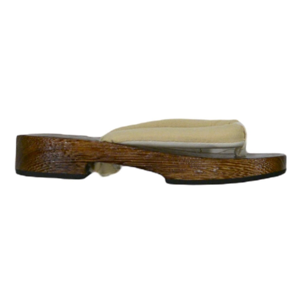 Women's Plain Beige Geta Sandals <6 1/2"-8"> - shimazakura