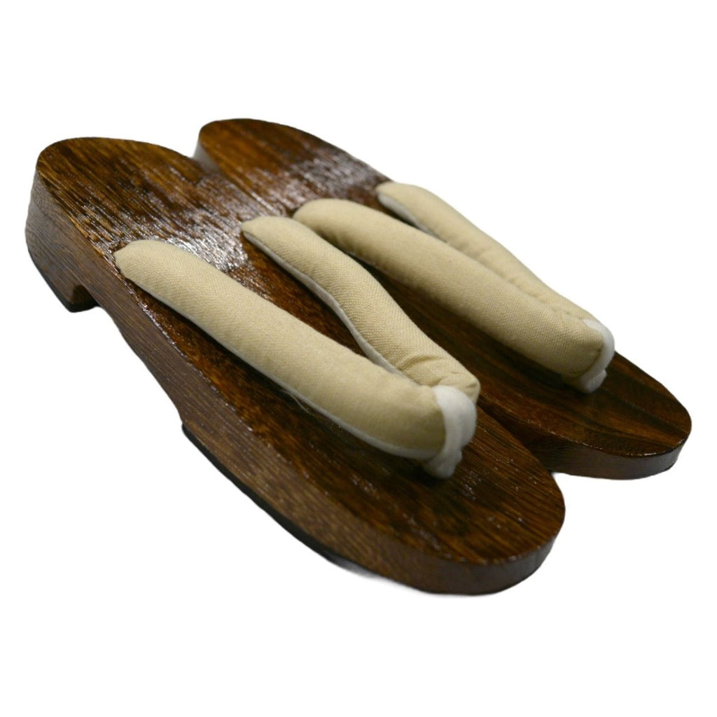 Women's Plain Beige Geta Sandals <6 1/2"-8"> - shimazakura