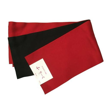 Women's Red and Black Reversible Yukata Obi <Long> - shimazakura