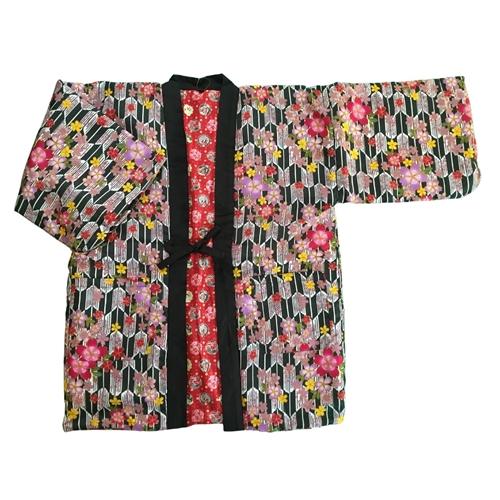 Women's Yabane Blossom Crane Reversible Hanten Jacket < M> - shimazakura
